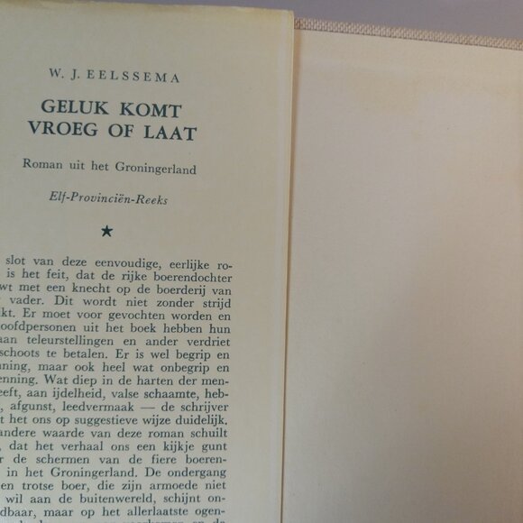 Vintage Netherlands Book 1963 Geluk komt vroeg of laat - W.J. Eelssema - - Picture 3 of 8
